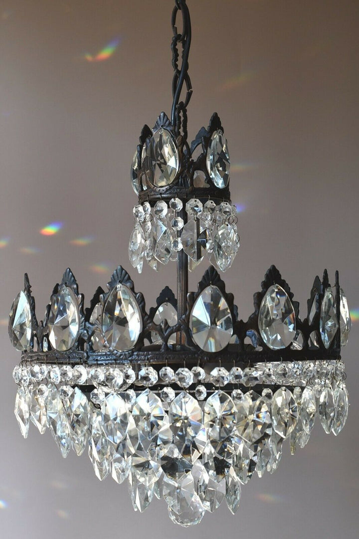 French Empire Vintage Crystal Chandelier, Antique Lighting, lamp, Home Light