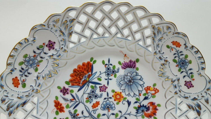Meissen 1976 Durchbruch Teller Zwiebelmuster Royal Gold 1.Wahl 28,5cm.
