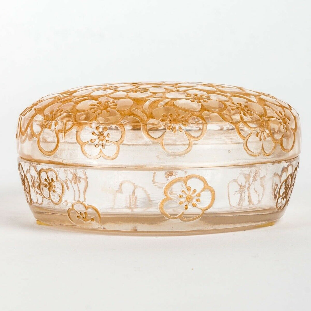 Boite Émiliane Patine Sepia René Lalique Stained Glass Box Jar R.Lalique