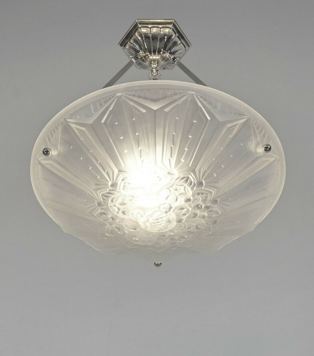 HETTIER VINCENT & HANOTS : FRENCH ART DECO PENDANT #1 . chandelier lamp muller