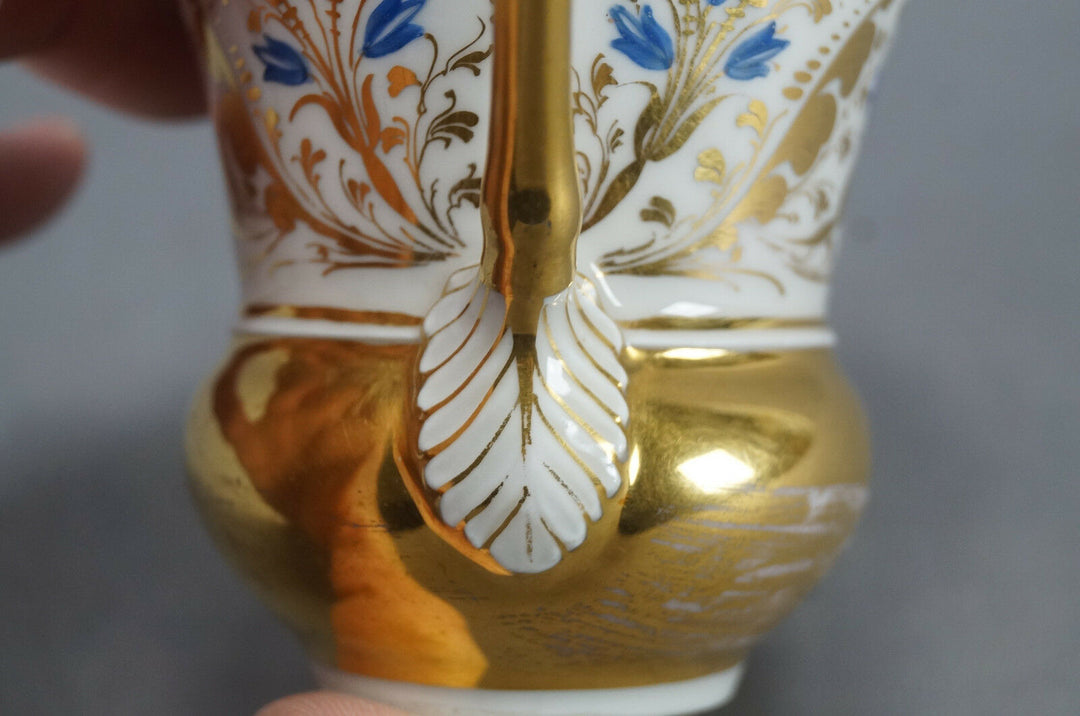 KPM Berlin Hand Painted Blue & Gold Floral Scrollwork Empire Form Cup C. 1820-40