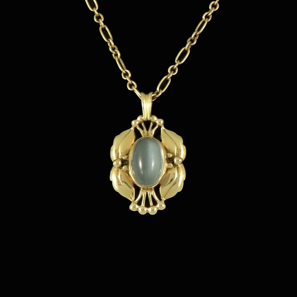 Georg Jensen. 18k Gold Millenium Year Pendant with Moonstone - Heritage 2000
