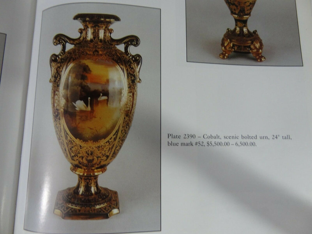 オールドノリタケ　金盛と白鳥とコバルトの花瓶