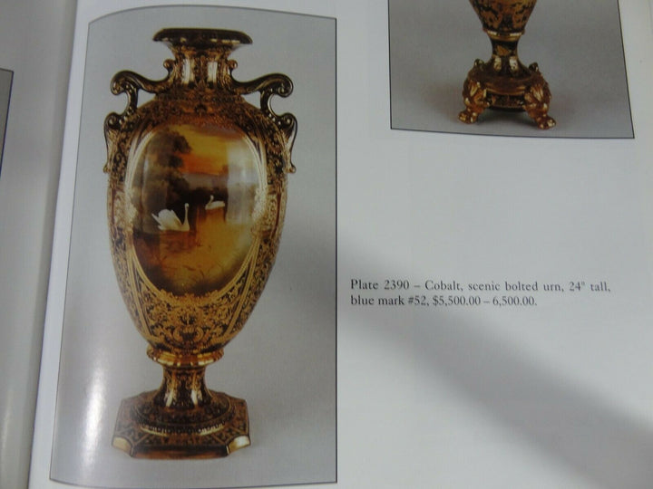 オールドノリタケ　金盛と白鳥とコバルトの花瓶