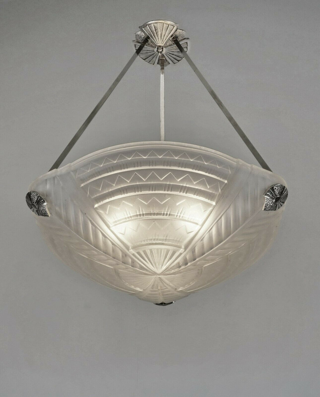 NOVERDY : FRENCH 1930 ART DECO PENDANT CHANDELIER ....... lamp muller era france