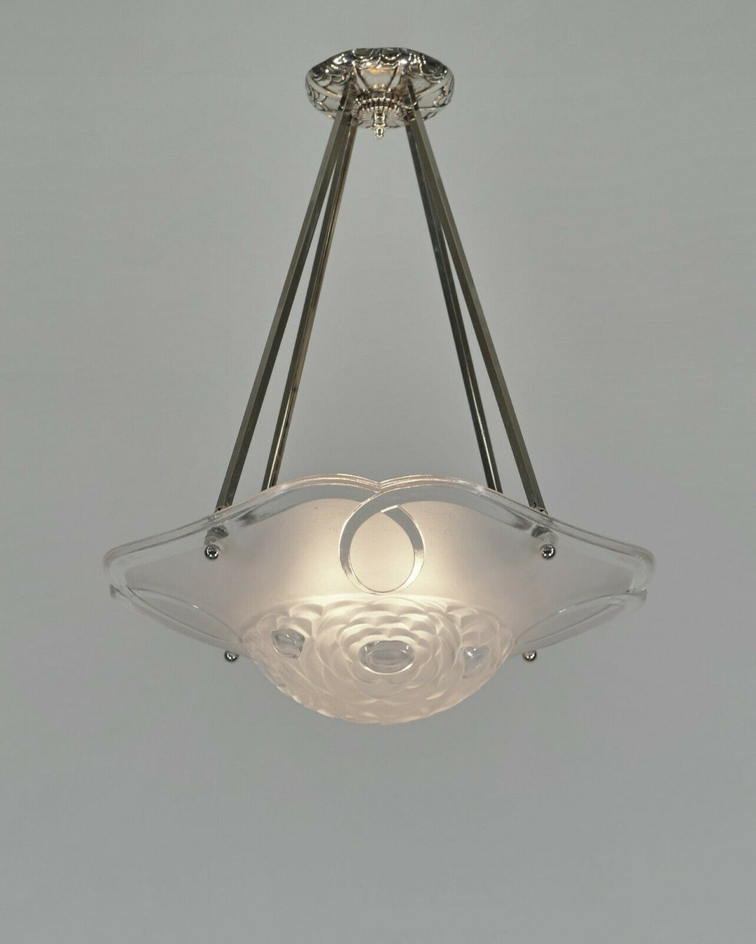 DEGUE : FRENCH 1930 ART DECO PENDANT ......... chandelier lamp muller era France