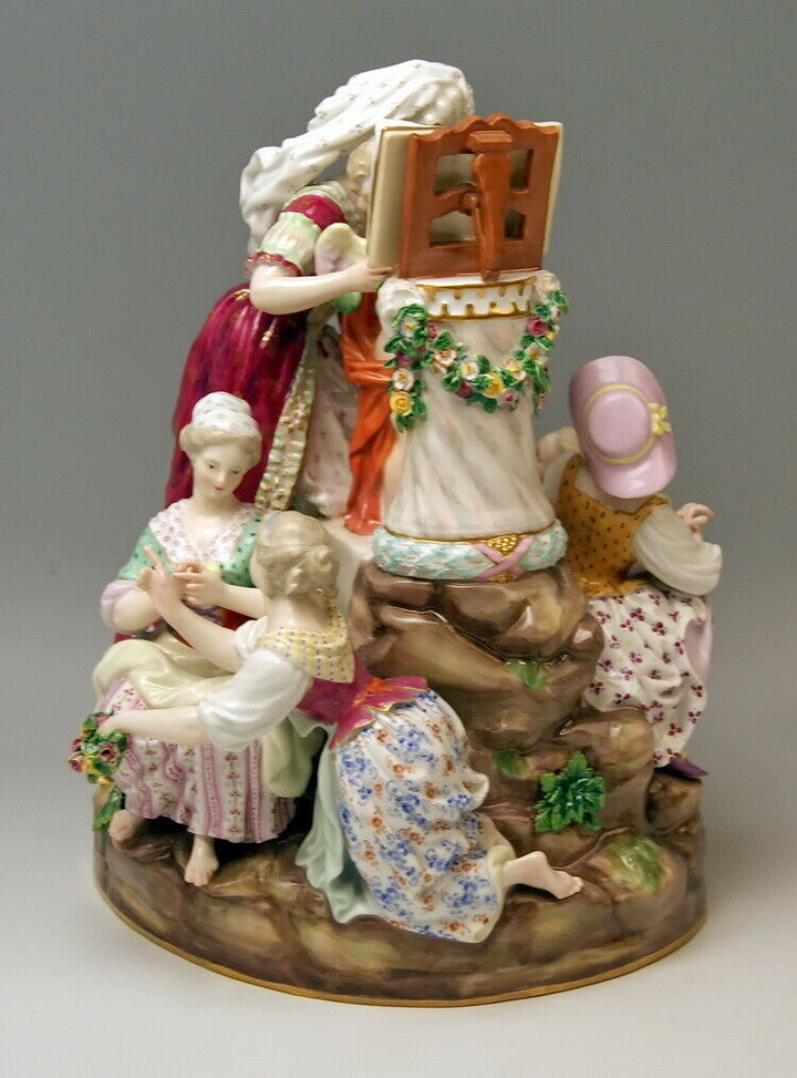 RARITÄT 邁森 MEISSEN マイセン FIGUR GRUPPE LIEBESSCHULE LESSONS IN LIVE NR:F64 UM 1870