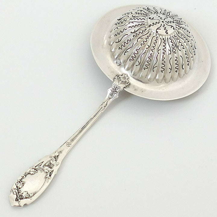 Puiforcat French Sterling Silver 18k Gold Tea Strainer, Moderne