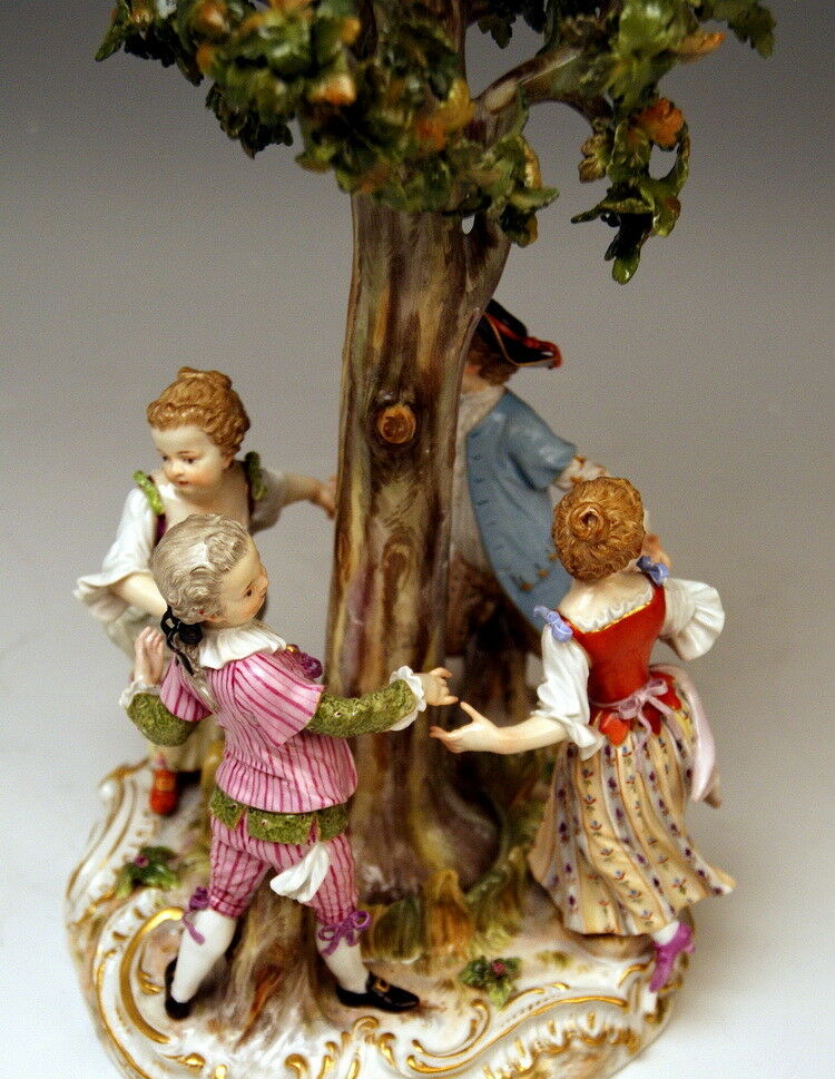 MEISSEN FIGUR GRUPPE GÄRTNER KINDER REIGEN GARDENER CHILDREN MNR: 2728 UM 1850