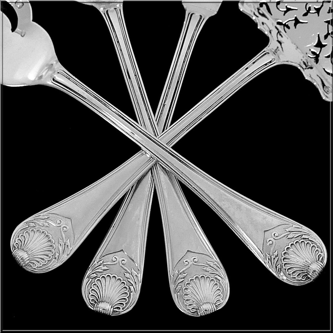 Puiforcat Rare French All Sterling Silver Dessert Hors D'oeuvre Set 4 Pc
