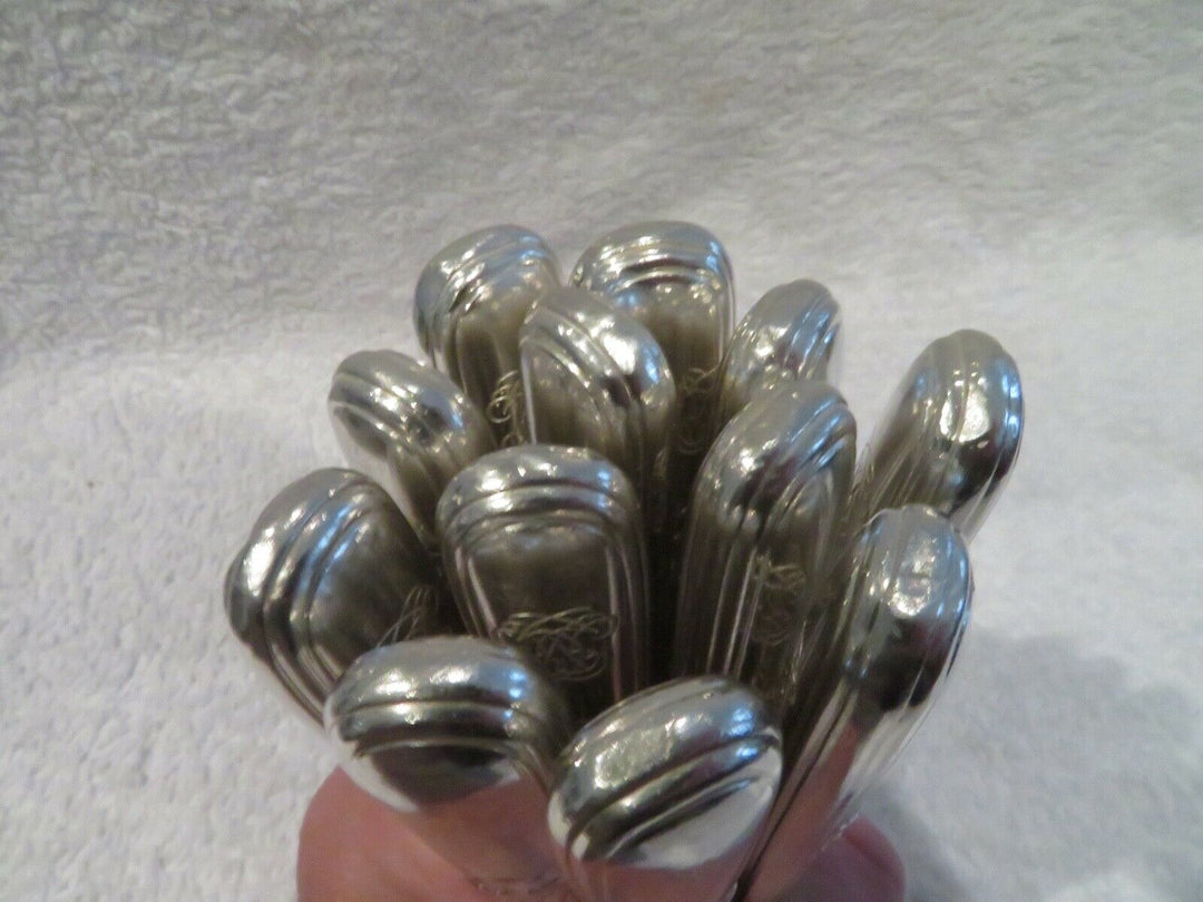 Gorgeous 20th c french 800 silver 12 dessert knives Puiforcat Louis XVI st