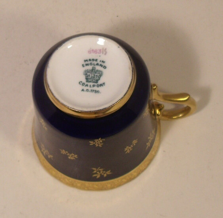 コールポート(Coalport)　カップ＆ソーサー　コバルトブルー・ゴールド