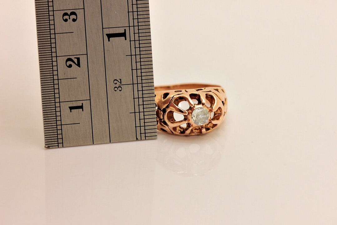 オリジナル 12K ナチュラルダイヤモンド ローズカットダイヤモンドのリング