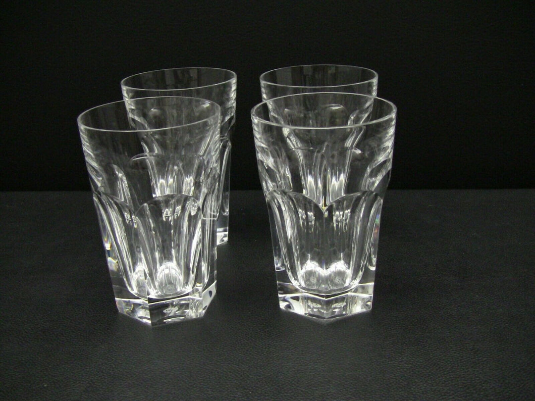 Baccarat Crystal HARCOURT 12 oz Tumblers Glasses 5 1/4" Thick Base / Set of 4