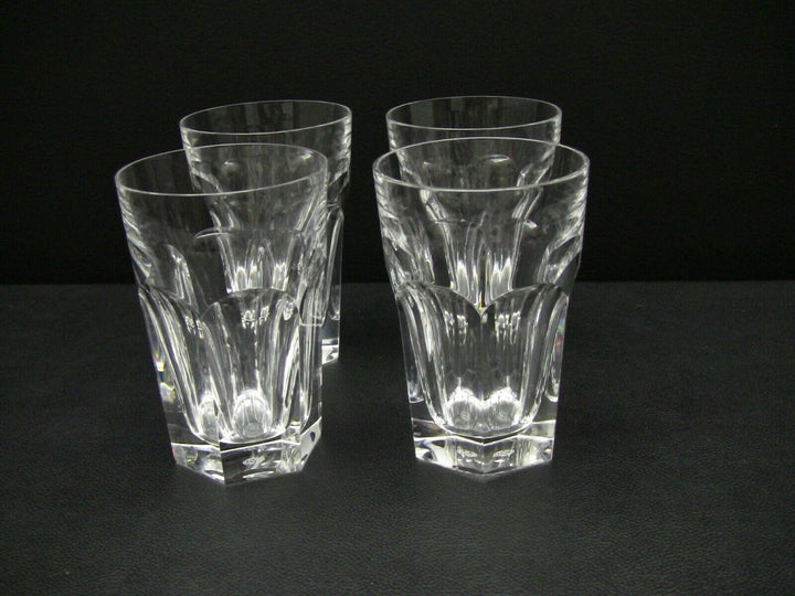 Baccarat Crystal HARCOURT 12 oz Tumblers Glasses 5 1/4" Thick Base / Set of 4