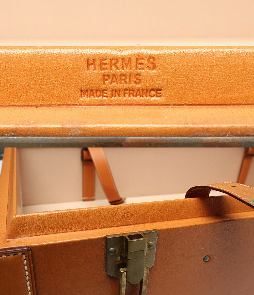 AUTH HERMES Caramel Nomade Leather Vintage BRIEFCASE ATTACHE TRUNK BAG