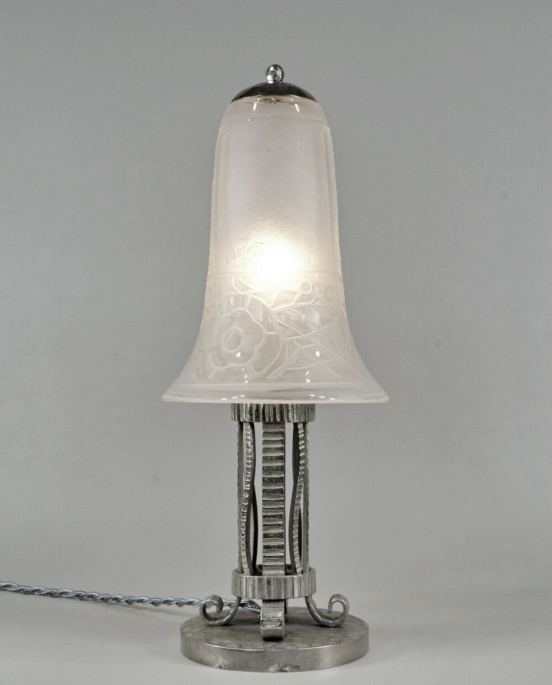 H.FOURNET and A.DELATTE : rare French art deco lamp wrought iron