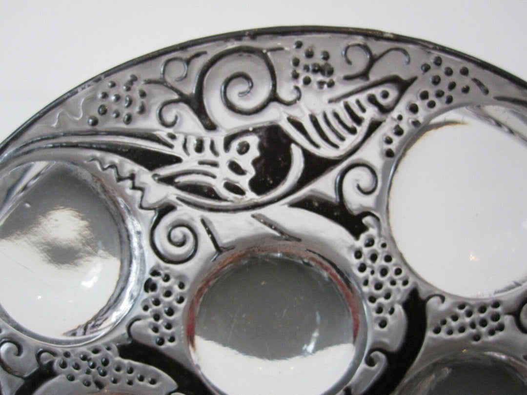 René Lalique : Boite ancienne en verre émaillé Roger signée R Lalique