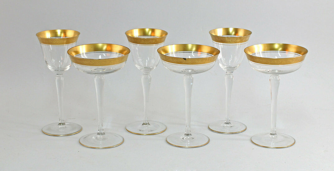 8535025 3 Wine Glasses and 3 Champagne Bowls Theresienthal um 1930 Decor Minton