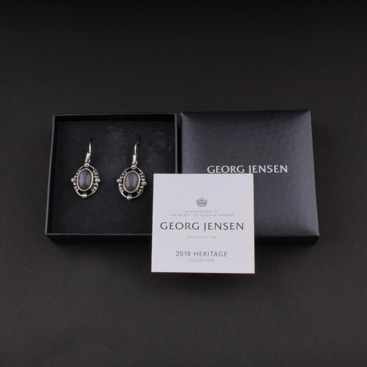 ジョージジェンセン(Georg Jensen)　シルバーイヤリング　グレイムーンストーン　2018年