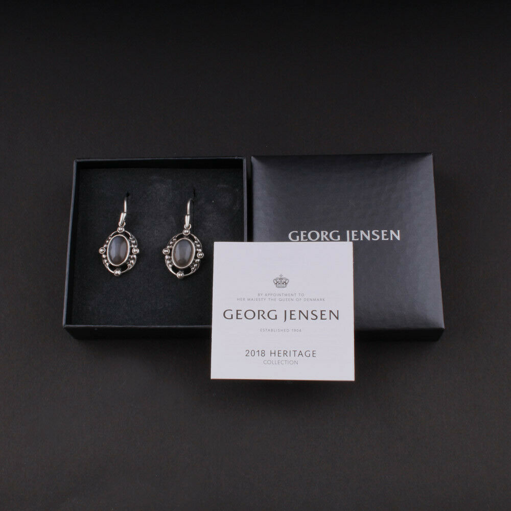 ジョージジェンセンのムーンストーンのシルバーピアス ジョージジェンセン(Georg Jensen) シルバーイヤリング グレイ