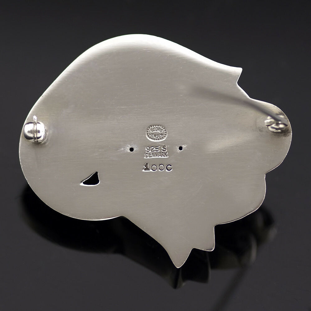 ジョージジェンセン　ムーンストーンのシルバーブローチ　#100C