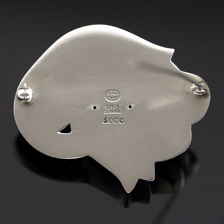 ジョージジェンセン　ムーンストーンのシルバーブローチ　#100C