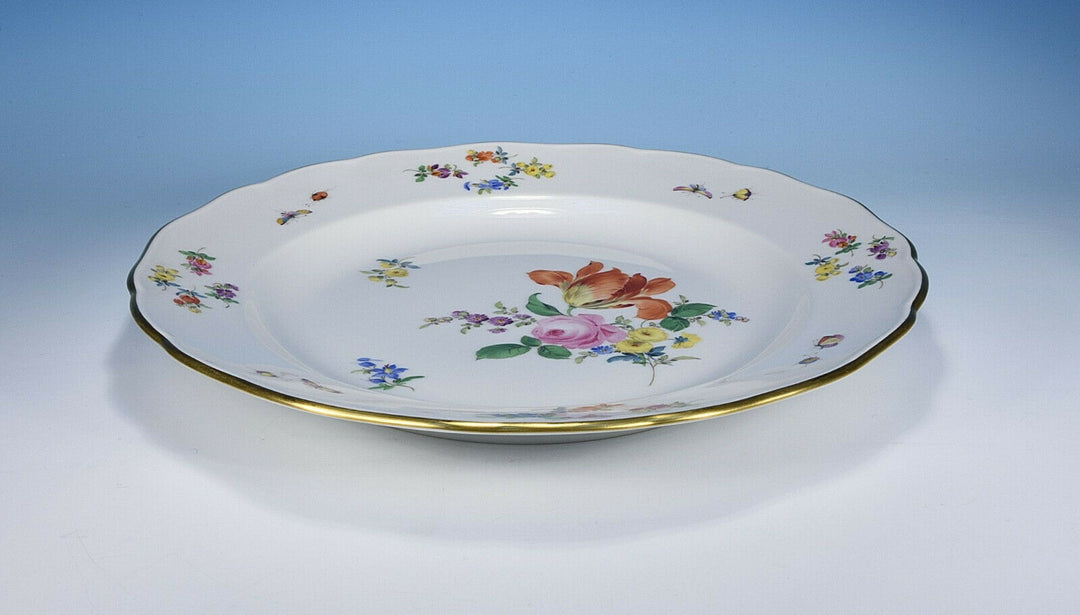 Meissen " Flower Bouquet & Insects " Dining Plate 25 Cm. 1.Wahl