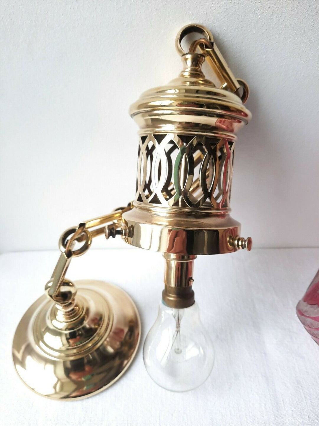 オールドバカラ　ランタン（ペンダントライト）　エグランチエ犬薔薇　希少品