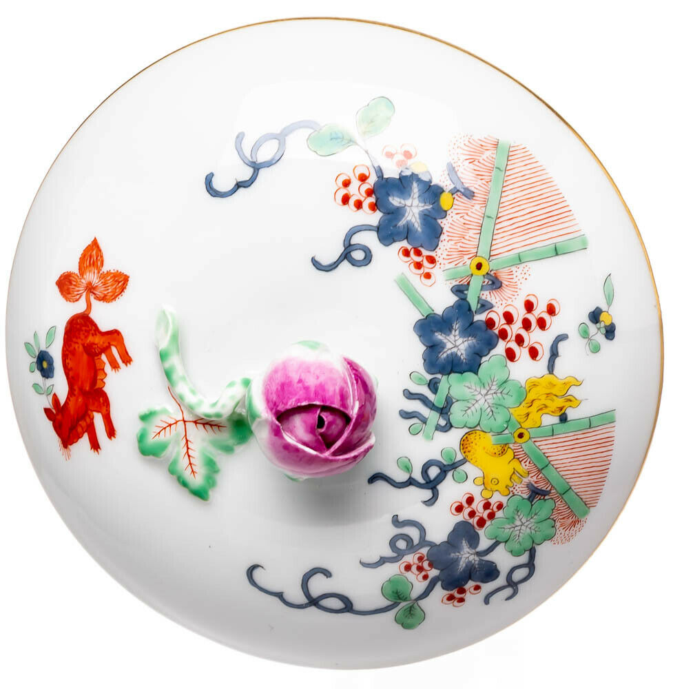 Zuckerdose fliegender Fuchs und Eichhörnchen Meissen Neuer Ausschnitt 1. Wahl