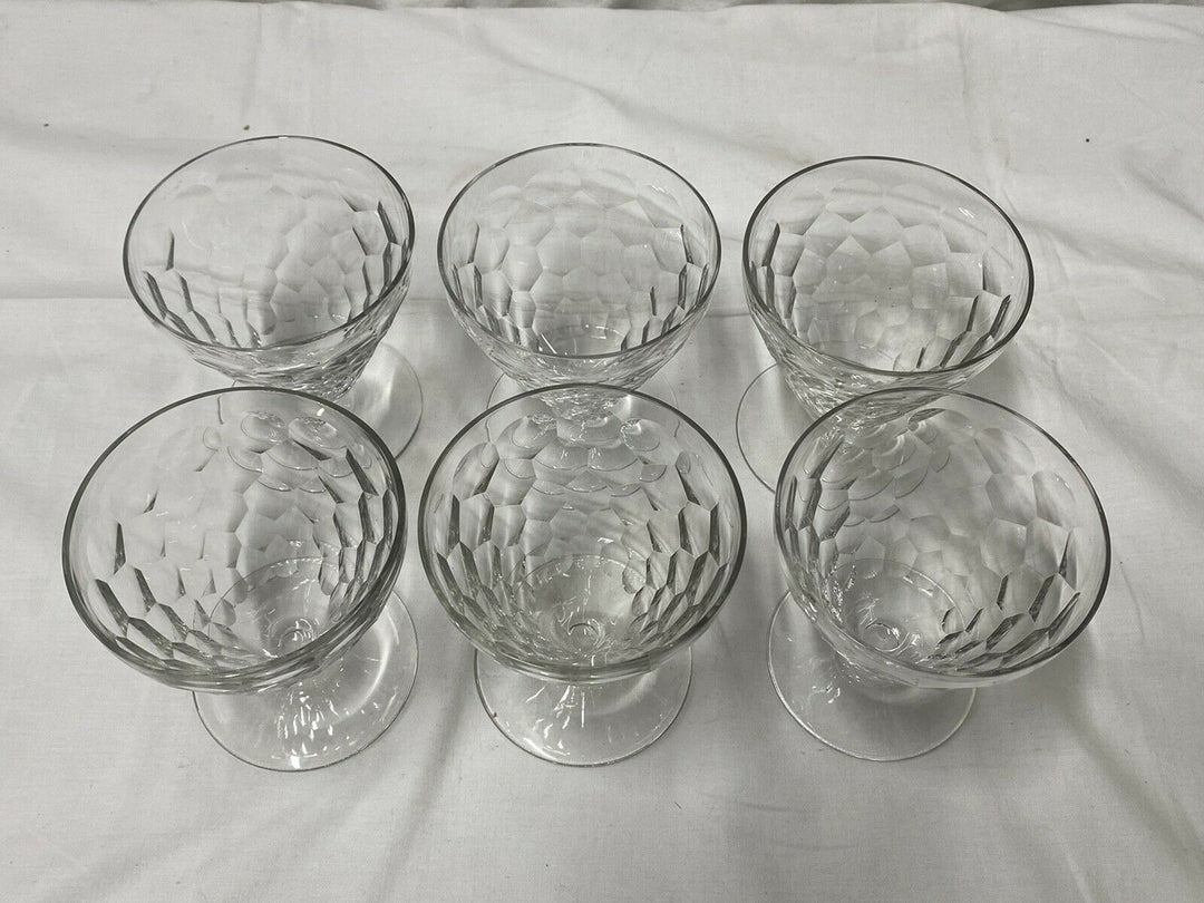 BACCARAT 6 VERRES À EAU CRISTAL DÉCOR ÉCAILLE MODÈLE CHAUNY ART DÉCO