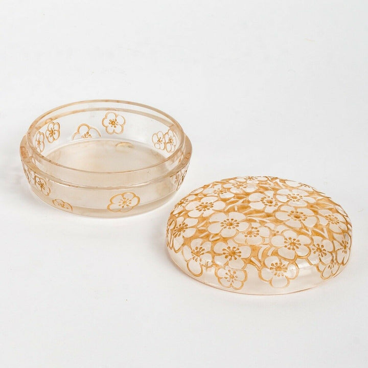 Boite Émiliane Patine Sepia René Lalique Stained Glass Box Jar R.Lalique