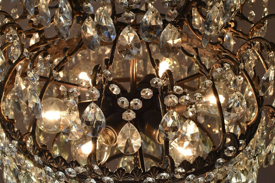 Opulent French Style Vintage Crystal Chandelier Antique Lighting Home Light Lamp