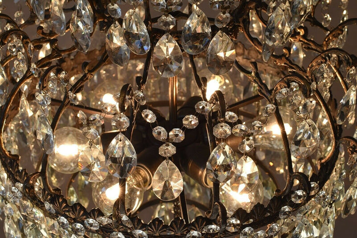 Opulent French Style Vintage Crystal Chandelier Antique Lighting Home Light Lamp