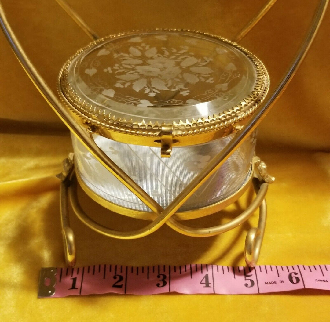 ANTIQUE 19TH CENTURY FRENCH BACCARAT & ORMOLU CASKET JEWELRY OR TRINKET BOX
