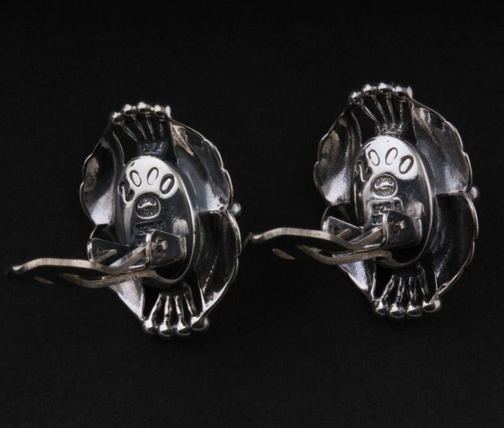 Georg Jensen Plata de Ley Oreja Clips De Año 2000 Con Silverballs. Raro