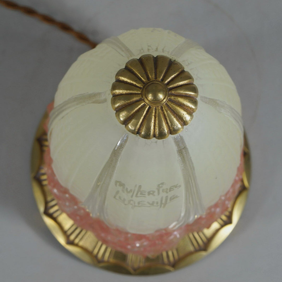 エティエヴァンソン&ミューラー兄弟  1925年頃  フランス  アール・デコ調紫陽花の花のパヒュームランプ2