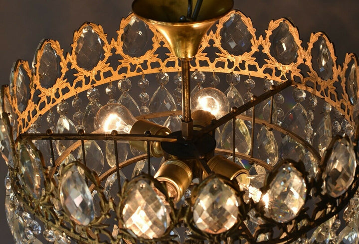 アンティーク/フラッシュクリスタルシャンデリア、低い天井用の照明