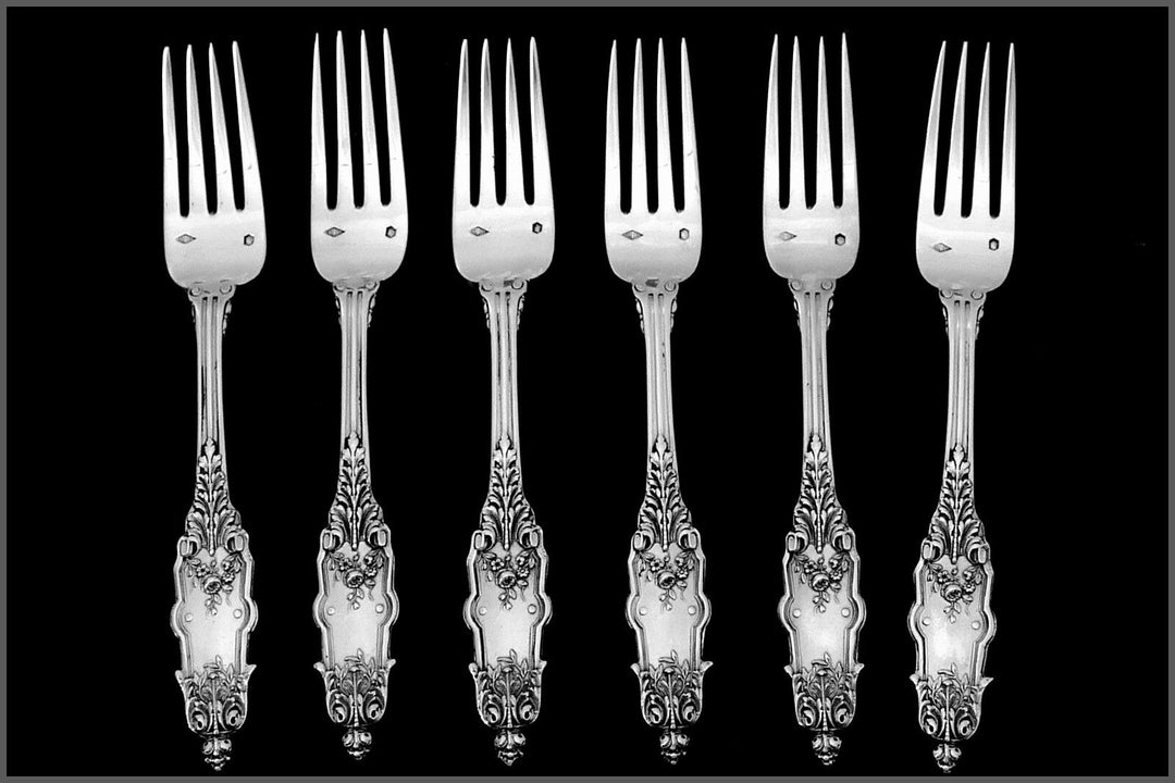 Puiforcat Fabulous French Sterling Silver Flatware Set 12 Pc Acanthus