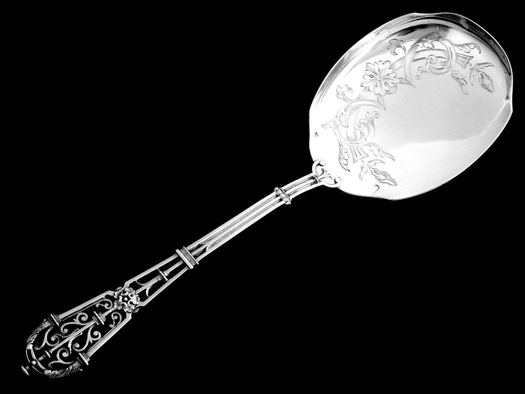 Puiforcat Fabulous French All Sterling Silver Ice Cream Set 2 pc Fantasy Ferrure