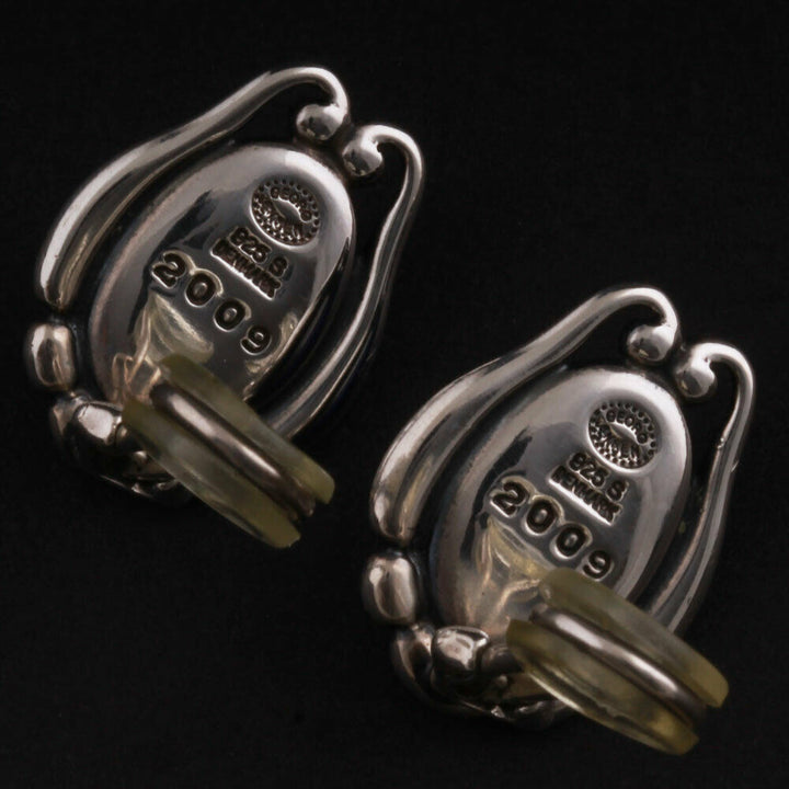 ジョージジェンセン(Georg Jensen)　シルバーイヤークリップ　ラピスラズリ　2009年