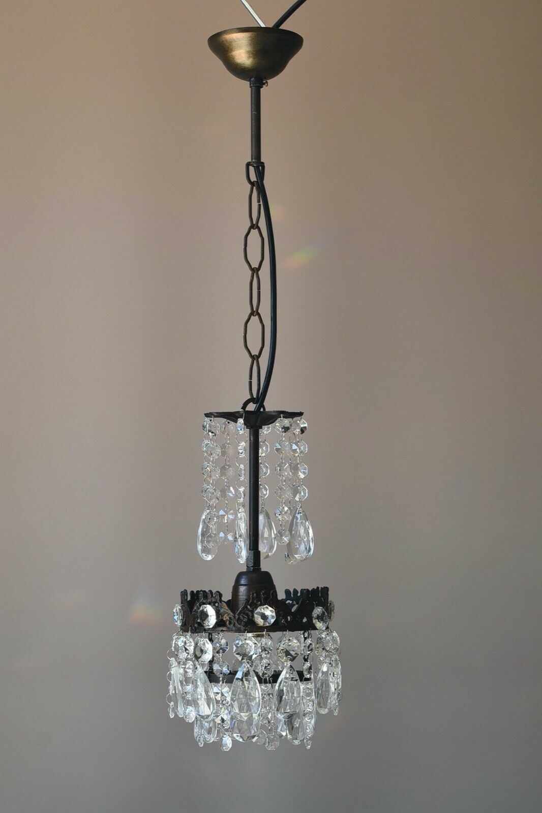 Two Matching Antique Crystal Chandeliers,Vi