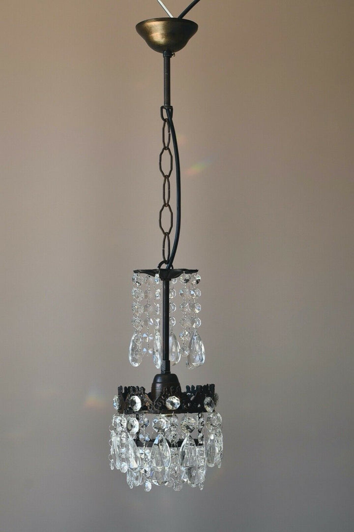 Two Matching Antique Crystal Chandeliers,Vi
