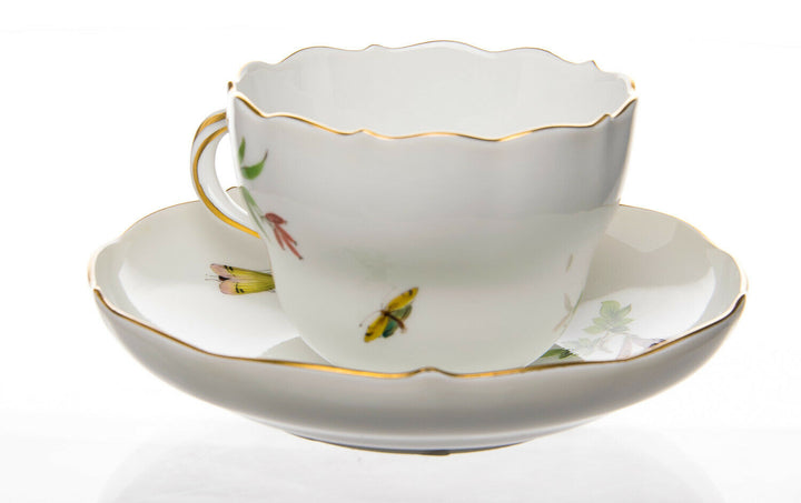 Kaffeegedeck Vogel- und Insektenmalerei Meissen Neuer Ausschnitt1. Wahl TOP