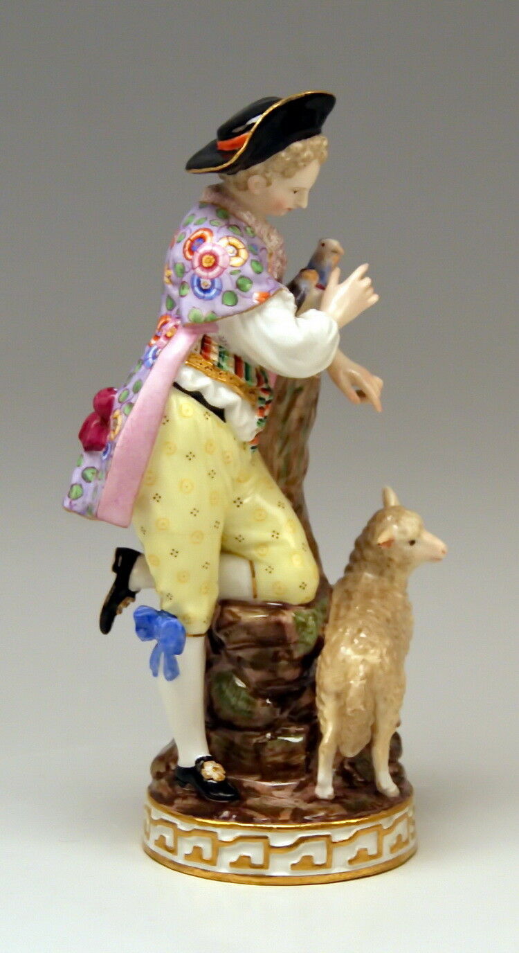 マイセン人形(MEISSEN)「子羊を連れた羊飼いとラブレター」