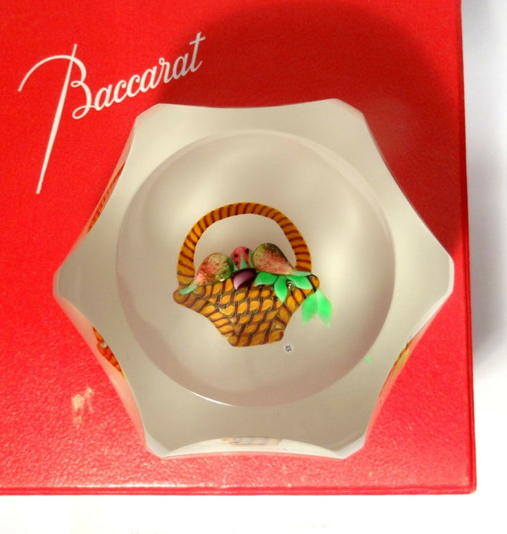 Ball Paperweight Clipboard Crystal Baccarat Sulfide Basket Fruit Numbered - COA