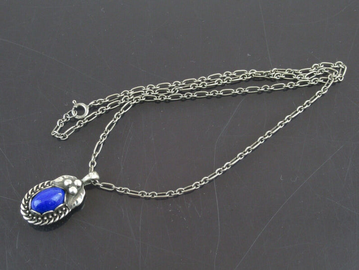 Authentic GEORG JENSEN Heritage 1992 Sterling Silver 925 Lapis Lazuli Necklace