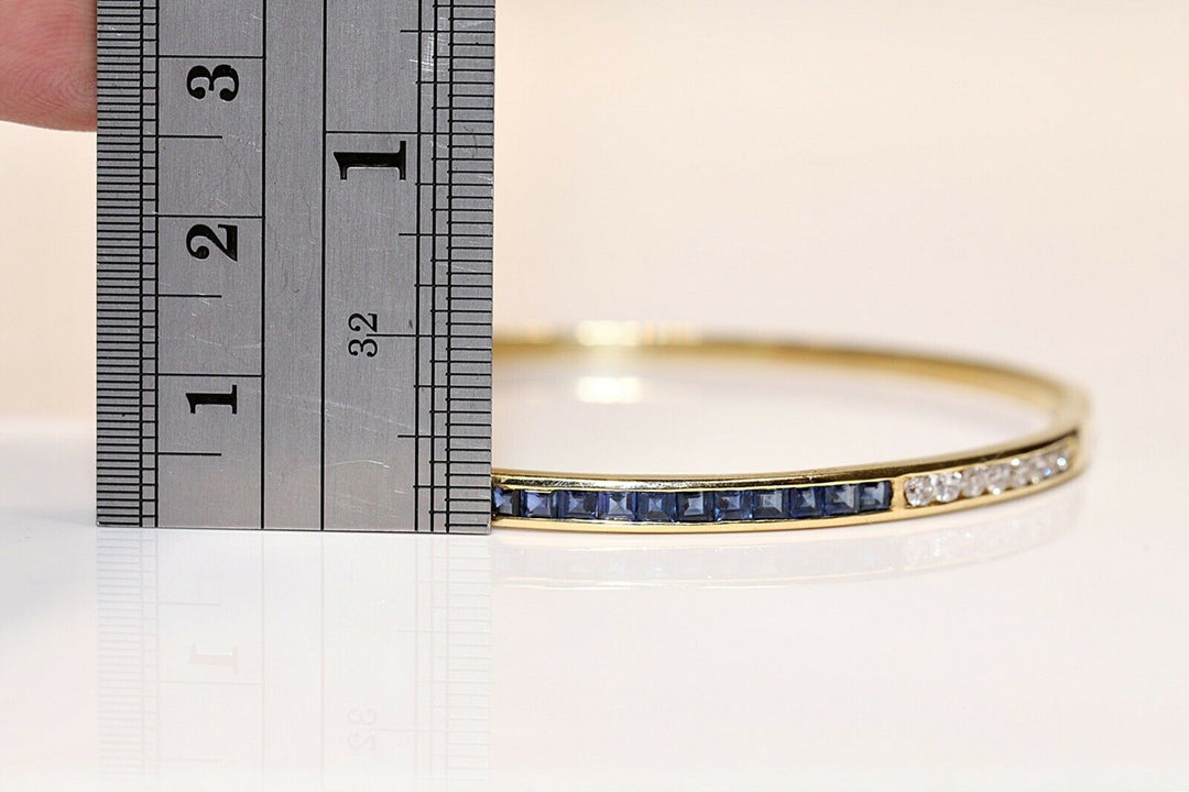 ヴィンテージ 18K ナチュラルダイヤモンドとサファイアのブレスレット
