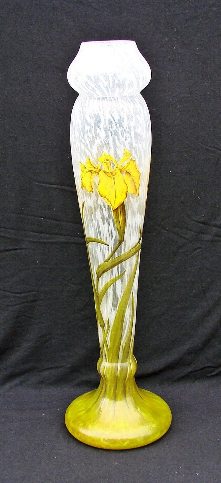 FRENCH ART NOUVEAU DAUM NANCY IRIS CAMEO VASE 56cm
