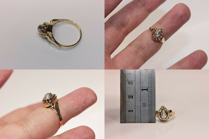 14K ナチュラルローズカットダイヤモンドのリング